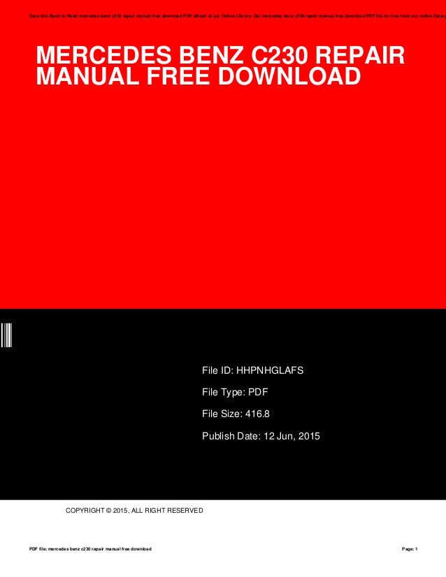 Mercedes Benz Service Manual Free Download - renewtrainer